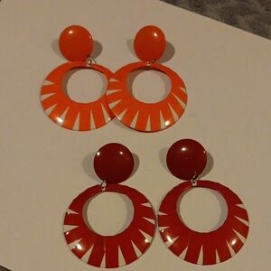 Vintage Orange and Red Earrings